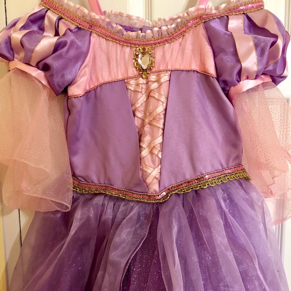 Rapunzel costume with crown and wand